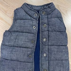 Old Navy Chambray Puffer Vest - Size18-24 months